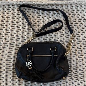 Michael Kors Black Crossbody Bag with Gold Accents